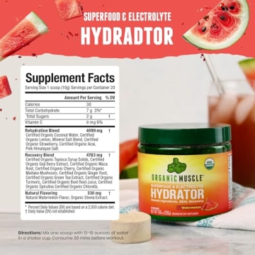 Organic Muscle Hydrator Electrolyte Powder for Recovery