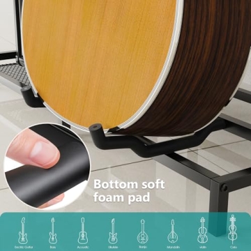 VGMiu Multi Guitar Stand with Adjustable Side Shelf