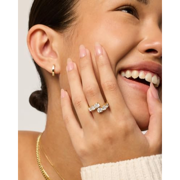 Elegant PAVOI Gold Plated Cubic Zirconia Crossover Ring