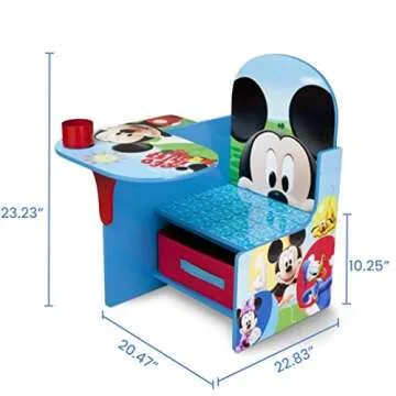 Mickey Mouse Chair Desk for Kids with Storage Bin