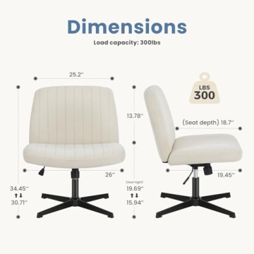 Comfortable Armless Cross Legged Office Chair