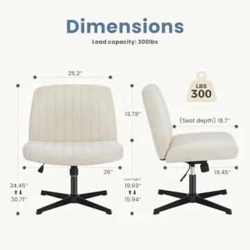 Comfortable Armless Cross Legged Office Chair