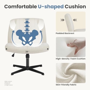 Comfortable Armless Cross Legged Office Chair