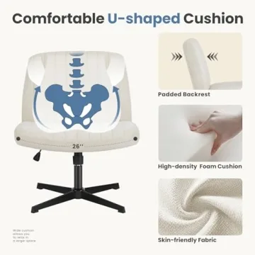 Comfortable Armless Cross Legged Office Chair