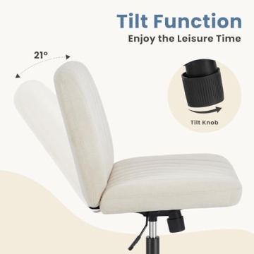 Comfortable Armless Cross Legged Office Chair