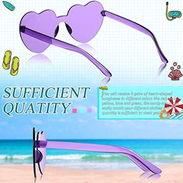 Vibrant TOODOO Heart Shaped Rimless Sunglasses