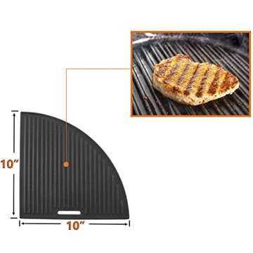 Cast Iron Grill Grate for Weber Original Kettle Premium 22" Charcoal Grill and Smoker, Replacement for Weber 22" Performer Premium Grill, Two types of cooking surface, Modular Fits 22" Grill