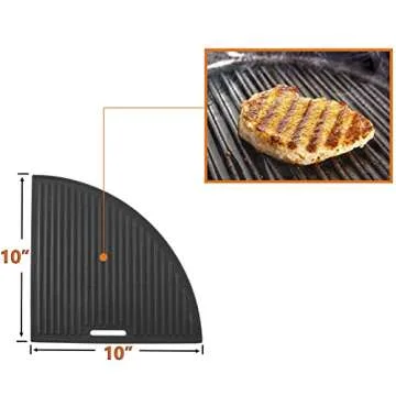 Cast Iron Grill Grate for Weber Original Kettle Premium 22" Charcoal Grill and Smoker, Replacement for Weber 22" Performer Premium Grill, Two types of cooking surface, Modular Fits 22" Grill