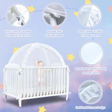 gumkeg Baby Crib Tent - Safe & Easy Installation for Parents