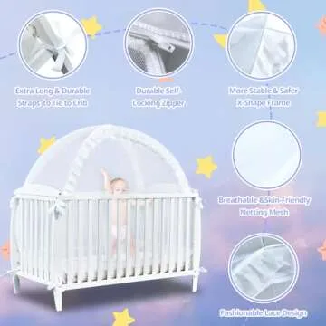 gumkeg Baby Crib Tent - Safe & Easy Installation for Parents