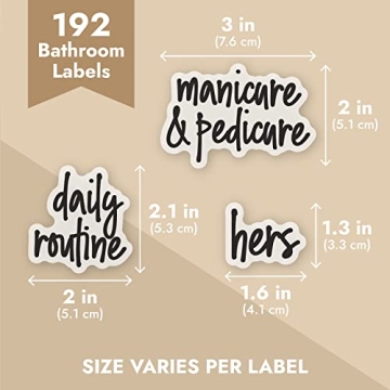 Stylish Talented Kitchen 192 Bathroom Labels for Organization