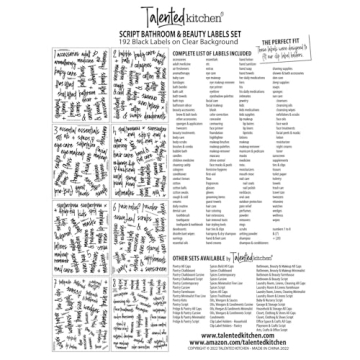Stylish Talented Kitchen 192 Bathroom Labels for Organization