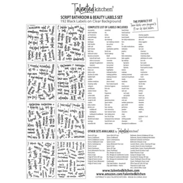 Stylish Talented Kitchen 192 Bathroom Labels for Organization