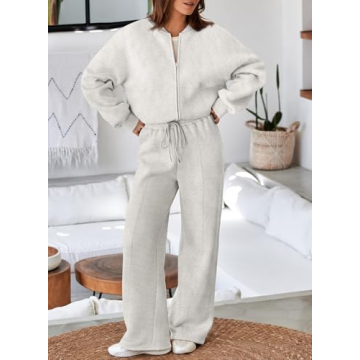 Aleumdr Women's Fleece Tracksuit for Cozy Winter Style