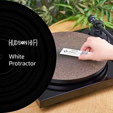 Hudson Hi-Fi Turntable Phonograph LP Phono Cartridge Stylus Alignment Protractor Tool–High Contras...