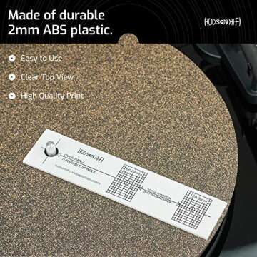 Hudson Hi-Fi Turntable Phonograph LP Phono Cartridge Stylus Alignment Protractor Tool–High Contrast (VTA Sold Separately)