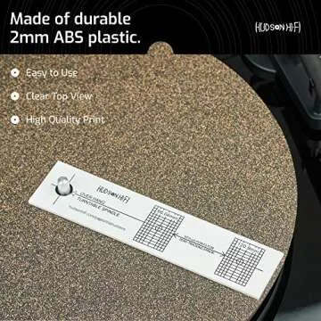 Hudson Hi-Fi Turntable Phonograph LP Phono Cartridge Stylus Alignment Protractor Tool–High Contrast (VTA Sold Separately)