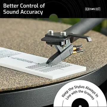 Hudson Hi-Fi Turntable Phonograph LP Phono Cartridge Stylus Alignment Protractor Tool–High Contrast (VTA Sold Separately)