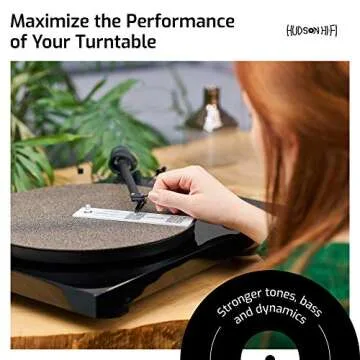 Hudson Hi-Fi Turntable Phonograph LP Phono Cartridge Stylus Alignment Protractor Tool–High Contrast (VTA Sold Separately)