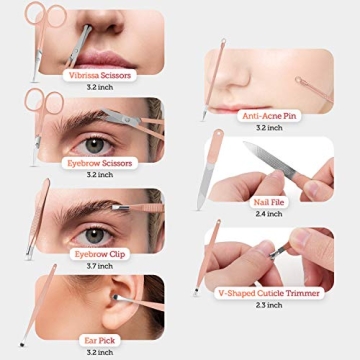 Vabogu 18-Piece Manicure Set in Luxurious Pink Gold Case