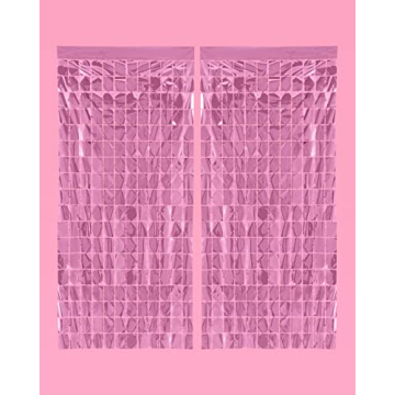 xo, Fetti Pink Square Foil Curtain Set for Parties