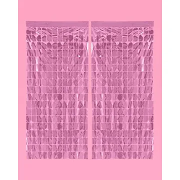 xo, Fetti Pink Square Foil Curtain Set for Parties