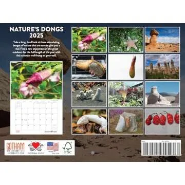 Natures Dongs Calendar 2025 Funny Adult Shaped Pics White Elephant Gifts For Adults Gag Gifts Monthl...