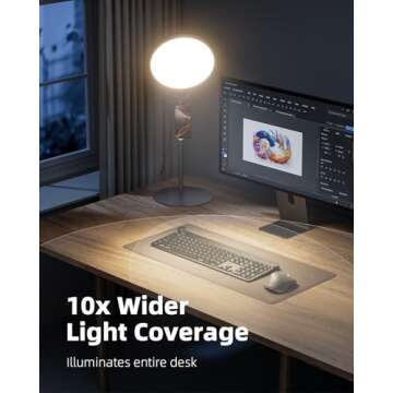 10.5" Ring Light with Stand, Full-Screen Selfie Ring Light for Desk with Phone Holder, Adjustable Laptop Light for Video Recording, Zoom Lighting for Computer, Meeting, Live Streaming, Podcast