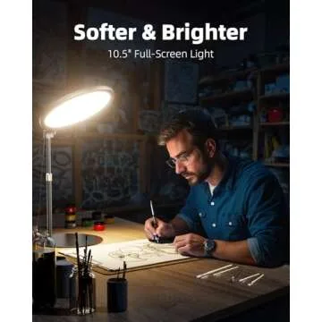 10.5" Ring Light with Stand, Full-Screen Selfie Ring Light for Desk with Phone Holder, Adjustable Laptop Light for Video Recording, Zoom Lighting for Computer, Meeting, Live Streaming, Podcast