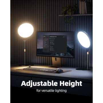 10.5" Ring Light with Stand, Full-Screen Selfie Ring Light for Desk with Phone Holder, Adjustable Laptop Light for Video Recording, Zoom Lighting for Computer, Meeting, Live Streaming, Podcast