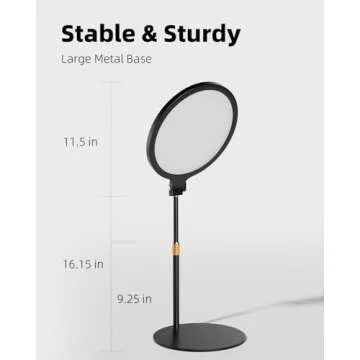 10.5" Ring Light with Stand, Full-Screen Selfie Ring Light for Desk with Phone Holder, Adjustable Laptop Light for Video Recording, Zoom Lighting for Computer, Meeting, Live Streaming, Podcast