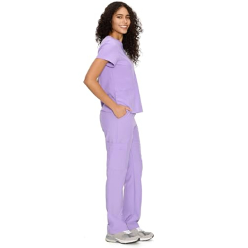 COZYFIT Medical Scrubs Set for Women - V-Neck & Pants with Pockets