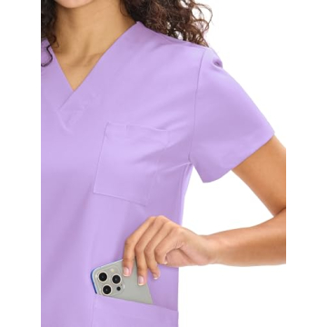 COZYFIT Medical Scrubs Set for Women - V-Neck & Pants with Pockets