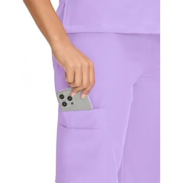 COZYFIT Medical Scrubs Set for Women - V-Neck & Pants with Pockets