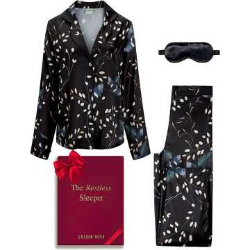 Floral Silk Satin Pajamas Set for Women