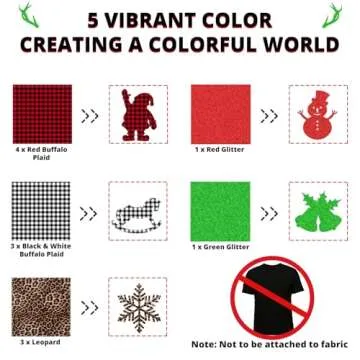 HTVRONT Buffalo Plaid Permanent Vinyl for Cricut Machines