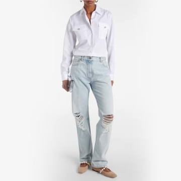 Dumjey Flats, Flats for Women, Square Toe Mary Jane Ballet Flats with Pearl Strap Comfortable Slip on for Wedding Bride Party - Nude 8