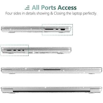 DONGKE for M4 MacBook Pro 16 inch Case 2024-2021 A3403 A3186 M3 A2991 M2 A2780 M1 A2485 Pro Max Chip with Touch ID, Plastic Hard Shell Case with Keyboard Cover & Screen Protector, Sparkly Clear