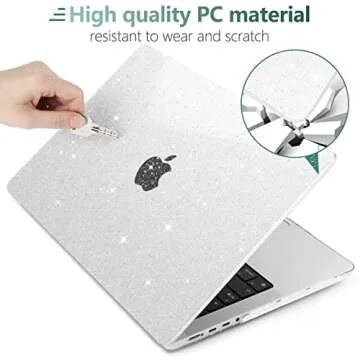 DONGKE for M4 MacBook Pro 16 inch Case 2024-2021 A3403 A3186 M3 A2991 M2 A2780 M1 A2485 Pro Max Chip with Touch ID, Plastic Hard Shell Case with Keyboard Cover & Screen Protector, Sparkly Clear