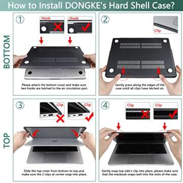 DONGKE for M4 MacBook Pro 16 inch Case 2024-2021 A3403 A3186 M3 A2991 M2 A2780 M1 A2485 Pro Max Chip with Touch ID, Plastic Hard Shell Case with Keyboard Cover & Screen Protector, Sparkly Clear