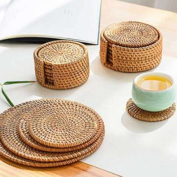 Handcrafted Rattan Coasters | Eco-Friendly & Stylish Home Decor
