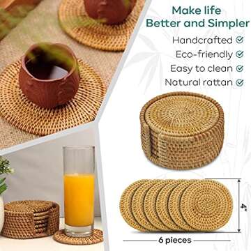Handcrafted Rattan Coasters | Eco-Friendly & Stylish Home Decor