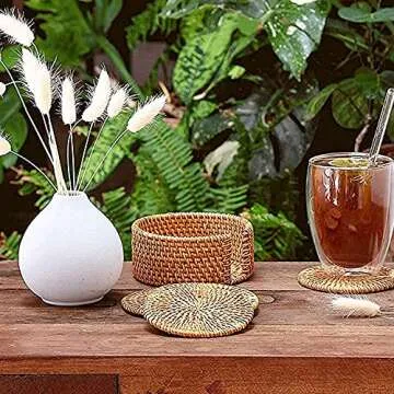 Handcrafted Rattan Coasters | Eco-Friendly & Stylish Home Decor