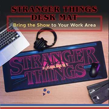 Stranger Things Retro Arcade Logo Desk Mat | Officially Licensed Stranger Things Merchandise | Extra...