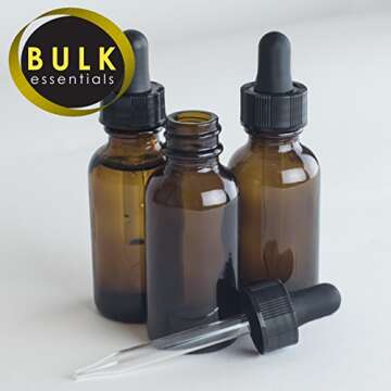Glass Bottles for Essential Oils - 9 Pack 30 ml Refillable Empty Amber Bottle with Dropper and Cap – DIY Blends Supplies Tool & Accessories Perfume Aromatherapy – Carrier Oil Kit – Bulk Essentials