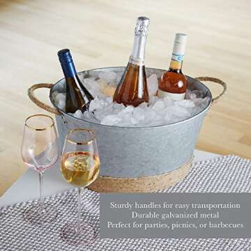 Twine Galvanized Ice Metal Beverage Tub - 4.5 Gallons