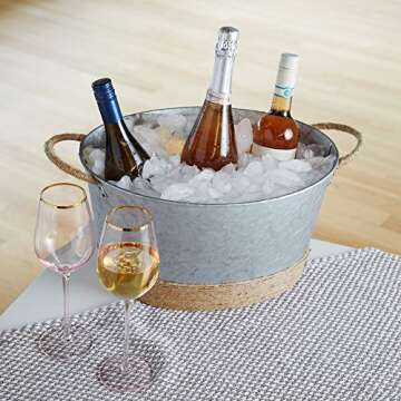 Twine Galvanized Ice Metal Beverage Tub - 4.5 Gallons