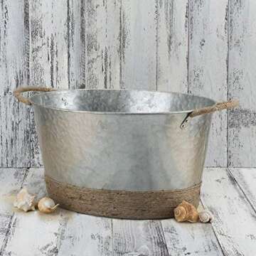 Twine Galvanized Ice Metal Beverage Tub - 4.5 Gallons