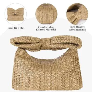 jessie Straw Clutch Bags for Women, Straw Clutch Purses for Women Summer Beach Bags Woven Clutch Handbag Envelope Purse ()