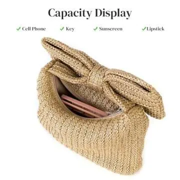 jessie Straw Clutch Bags for Women, Straw Clutch Purses for Women Summer Beach Bags Woven Clutch Handbag Envelope Purse ()